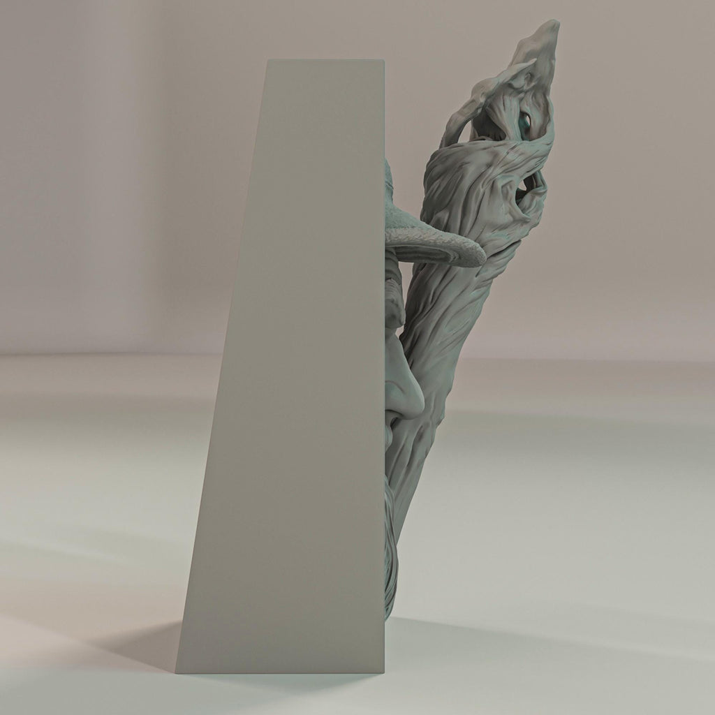 Grey Wizard Book Nook | High Fantasy 3D Shadow Box | Magic Staff 3D Wall Art