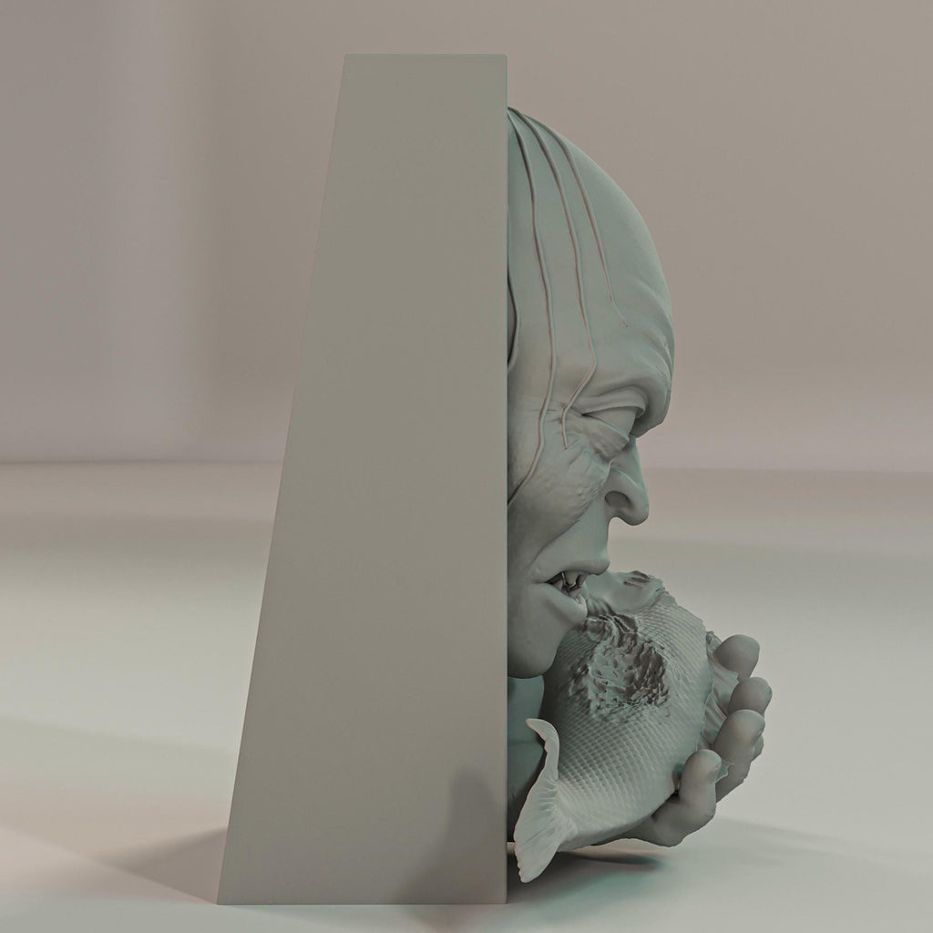 Wretched Cave Creature Book Nook | High Fantasy 3D Shadow Box | Monster 3D Wall Art