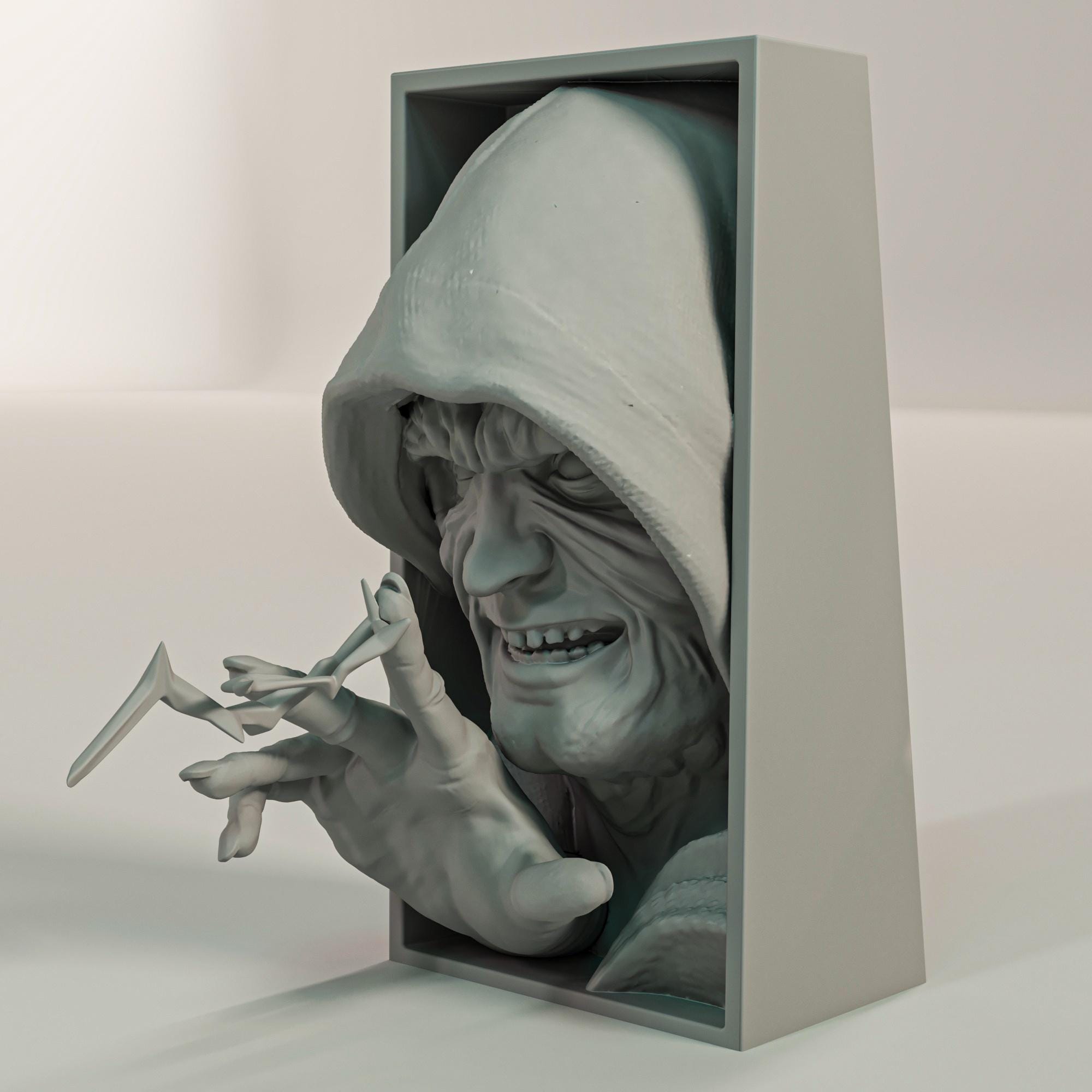 Dark Galactic Emperor Book Nook | Sci-Fi Villain 3D Shadow Box | Electric Power 3D Wall Art