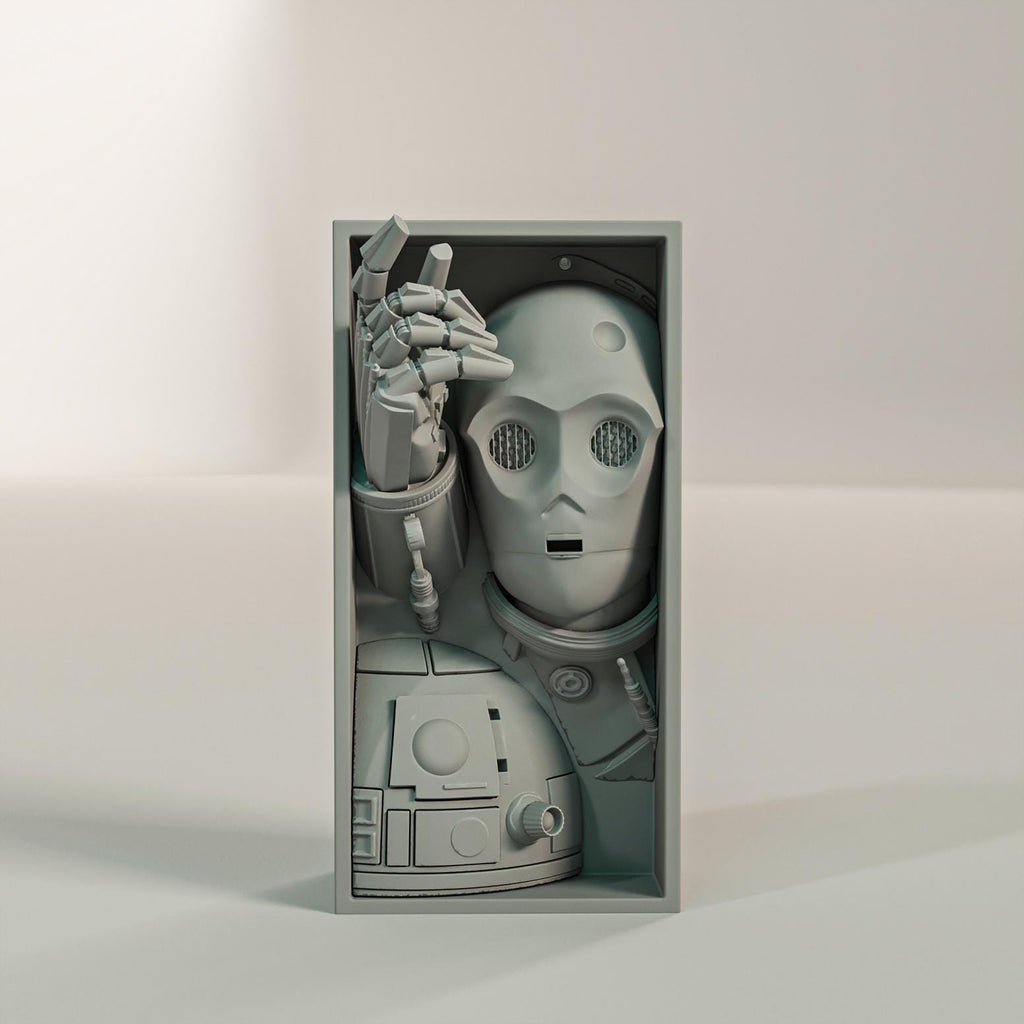 Space Robots Book Nook | Sci-Fi Galaxy 3D Shadow Box | Retro Future 3D Wall Art