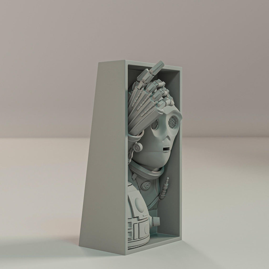 Space Robots Book Nook | Sci-Fi Galaxy 3D Shadow Box | Retro Future 3D Wall Art