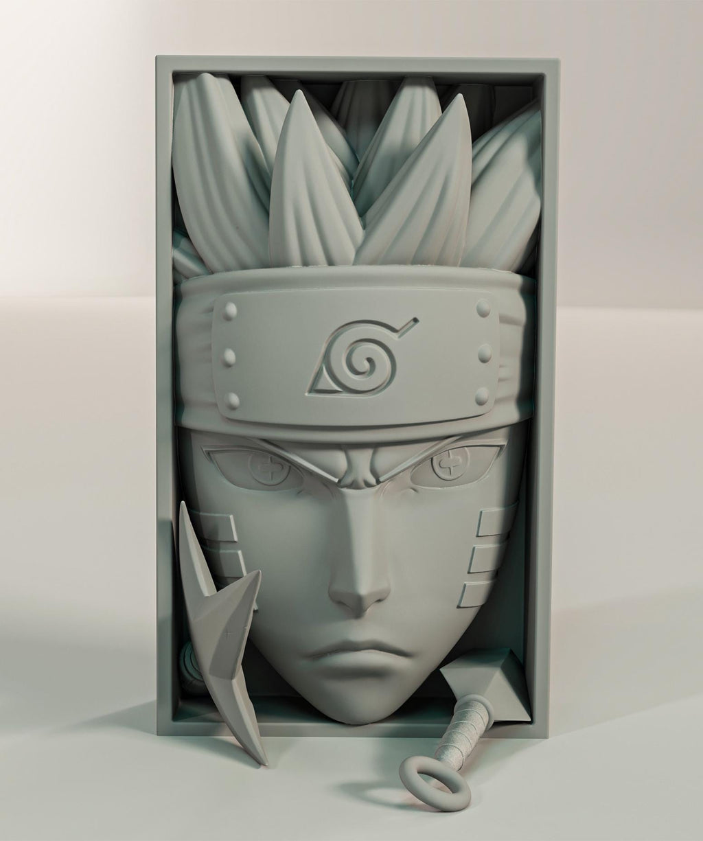 Determined Ninja Book Nook | Shonen Anime 3D Shadow Box | Japanese Warrior 3D Wall Art