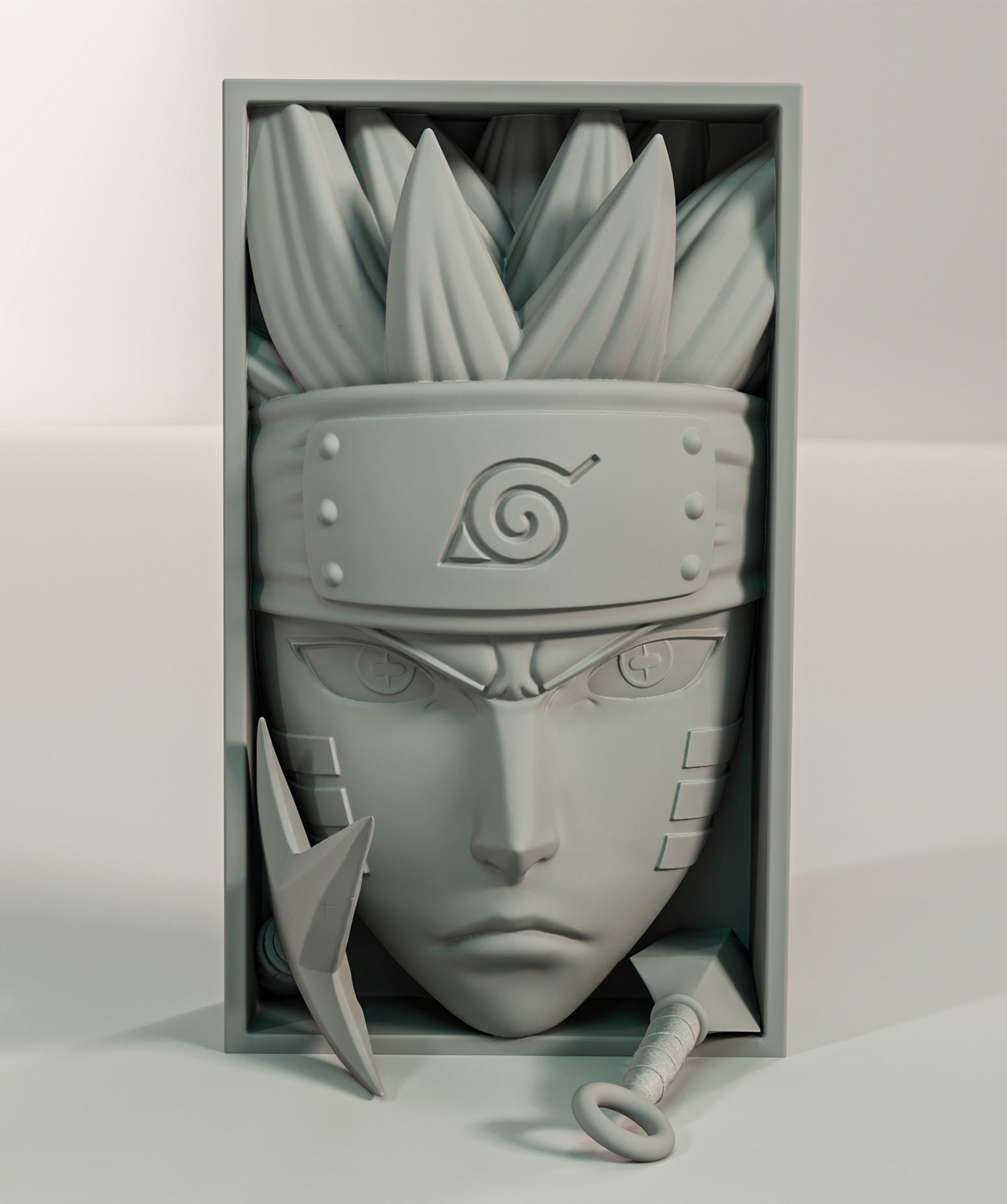 Determined Ninja Book Nook | Shonen Anime 3D Shadow Box | Japanese Warrior 3D Wall Art