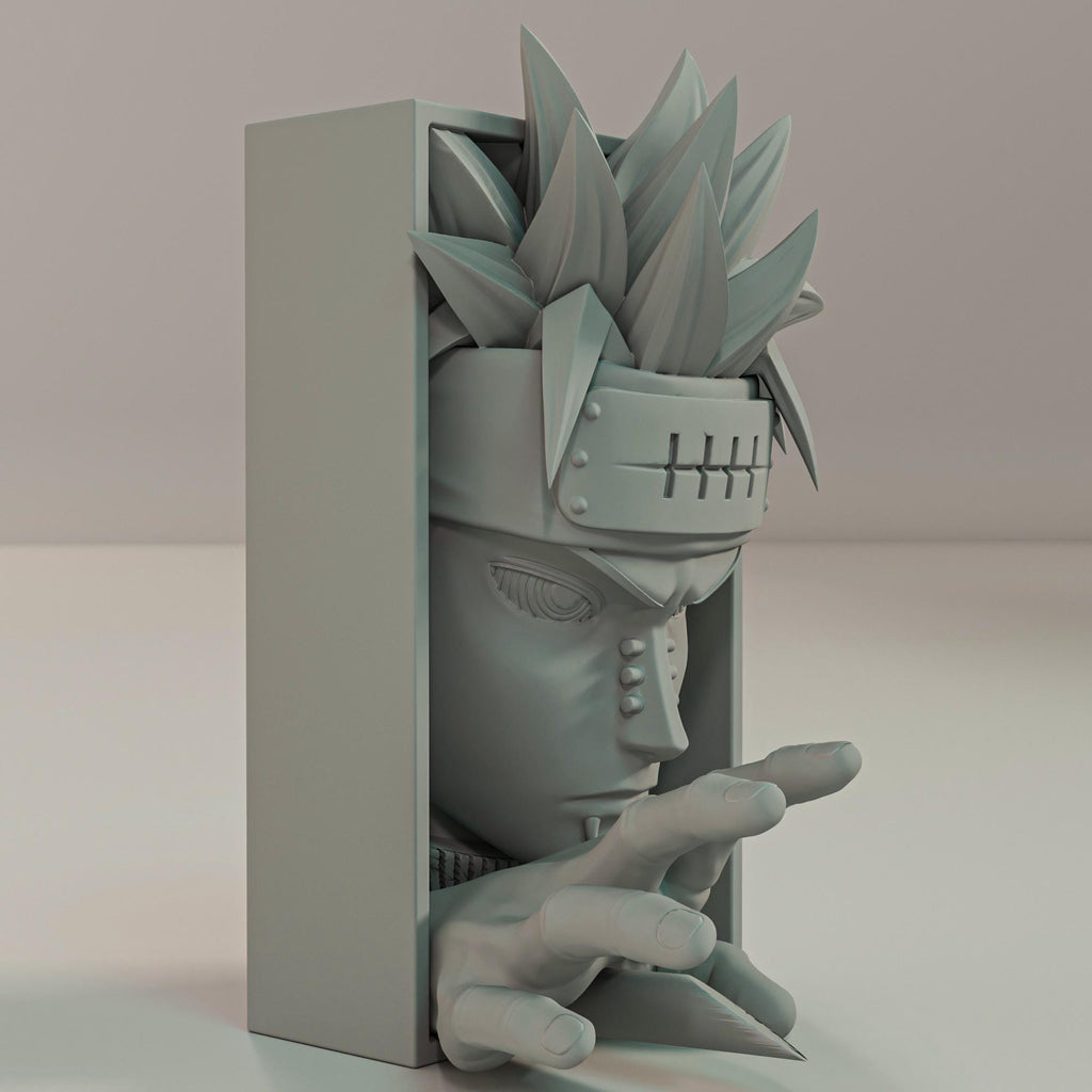 Rogue Rain Leader Book Nook | Shonen Anime 3D Shadow Box | Pierced Villain 3D Wall Art