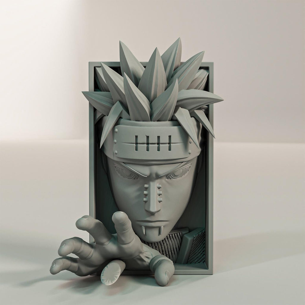 Rogue Rain Leader Book Nook | Shonen Anime 3D Shadow Box | Pierced Villain 3D Wall Art