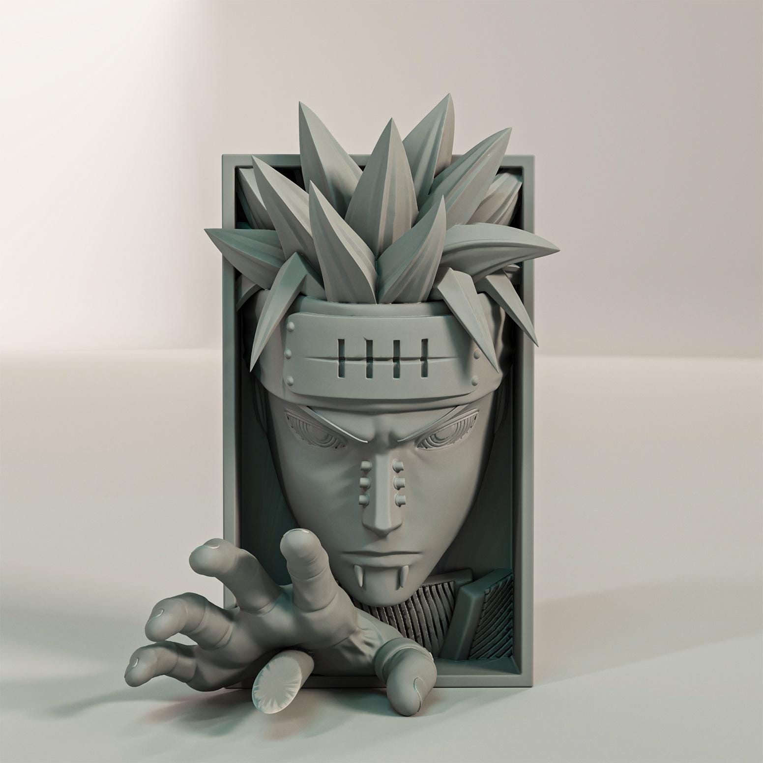 Rogue Rain Leader Book Nook | Shonen Anime 3D Shadow Box | Pierced Villain 3D Wall Art