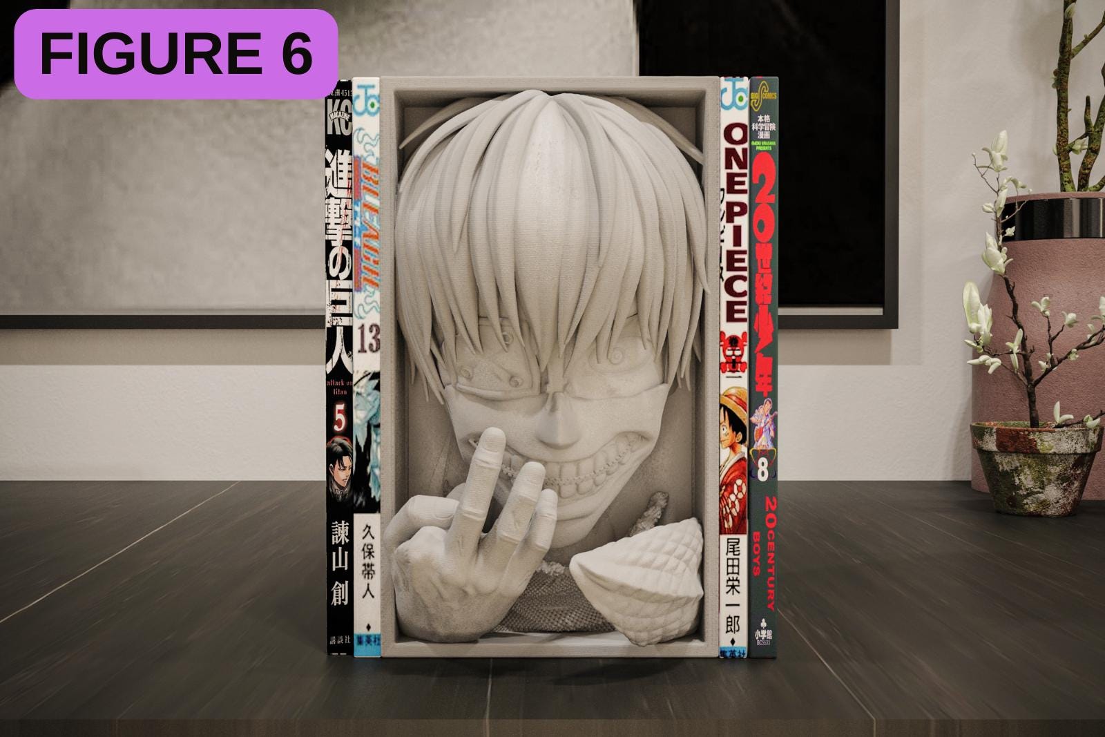 Japanese Anime Book Nook Shelf Insert | Manga Series Shadow Box | 3D Wall Art & Otaku Room Decor Gift