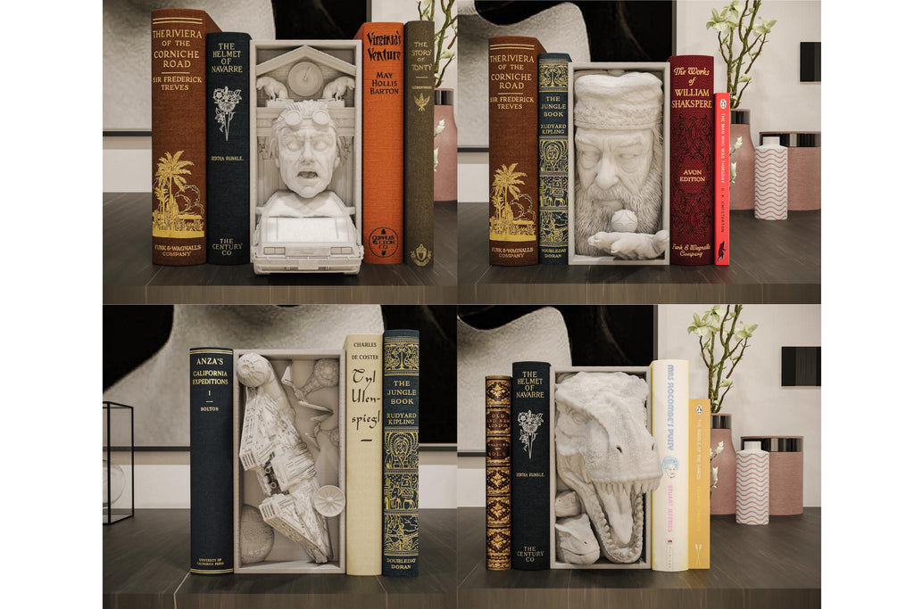 Fantasy / Sci-Fi Book Nook Shelf Insert | Magic Wizard & Space Wars Shadow Box | 3D Wall Art Diorama