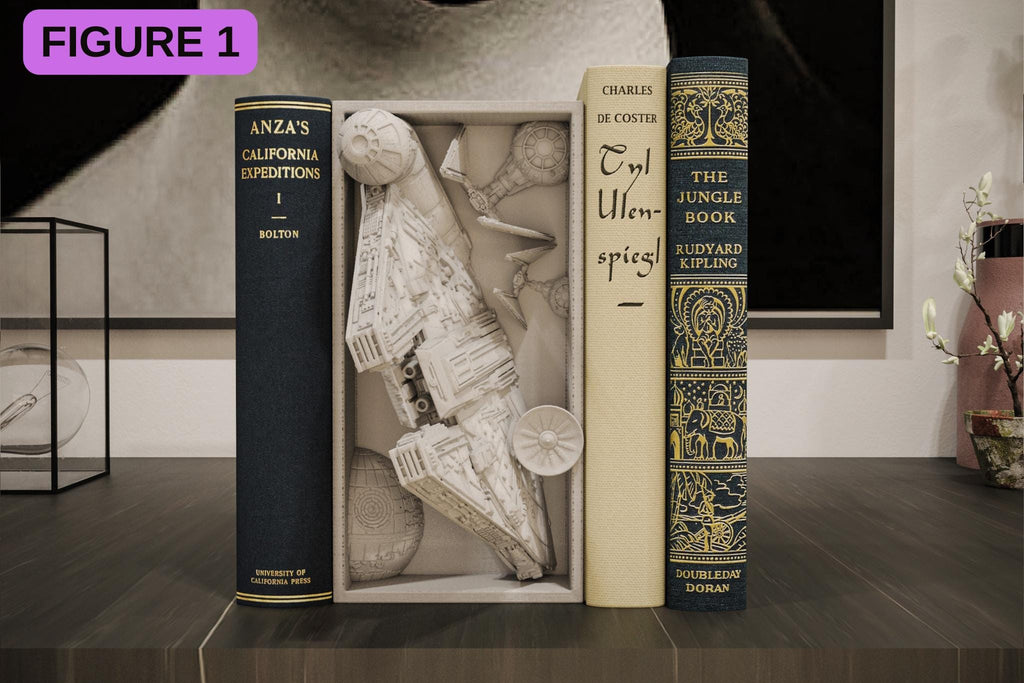 Fantasy / Sci-Fi Book Nook Shelf Insert | Magic Wizard & Space Wars Shadow Box | 3D Wall Art Diorama