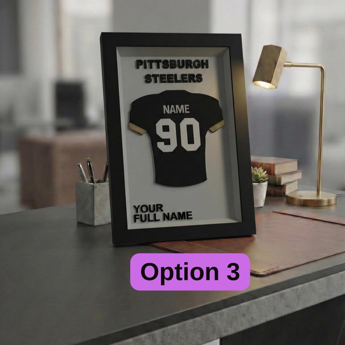 Personalized 3D Football Jersey Art | Custom Name, Number & Team Colors | Shadow Box Sports Decor | Senior Night, Coach, or Dad Gift