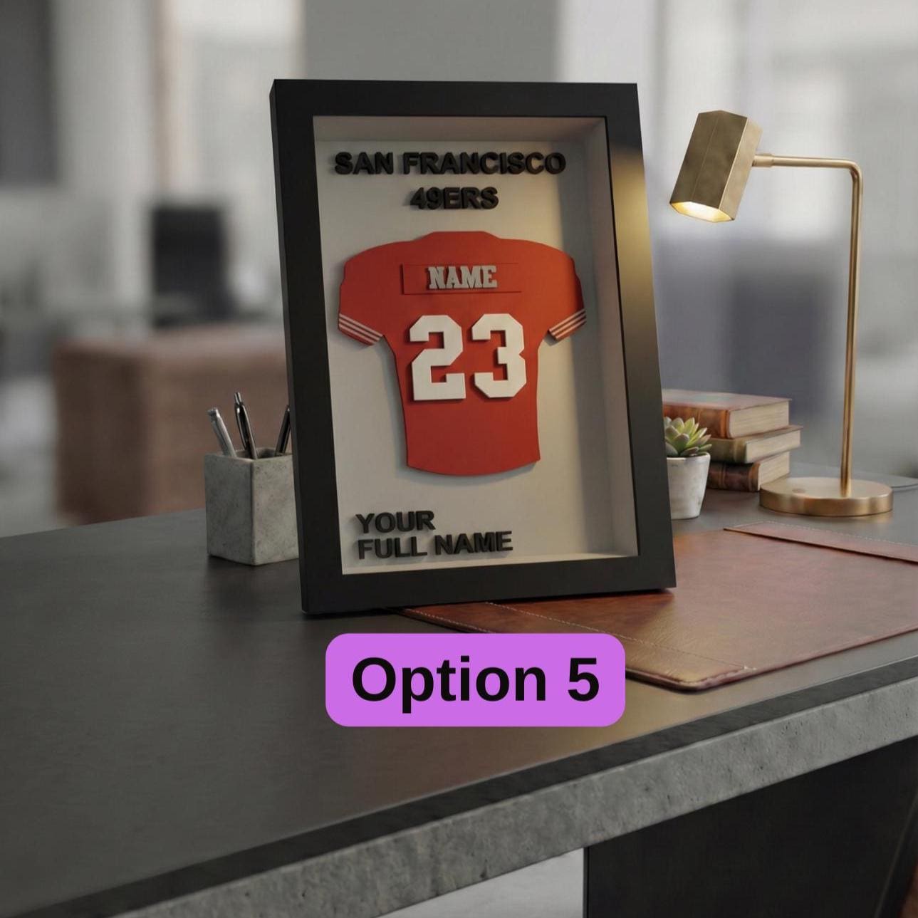 Personalized 3D Football Jersey Art | Custom Name, Number & Team Colors | Shadow Box Sports Decor | Senior Night, Coach, or Dad Gift