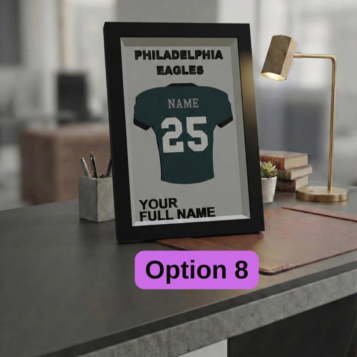 Personalized 3D Football Jersey Art | Custom Name, Number & Team Colors | Shadow Box Sports Decor | Senior Night, Coach, or Dad Gift