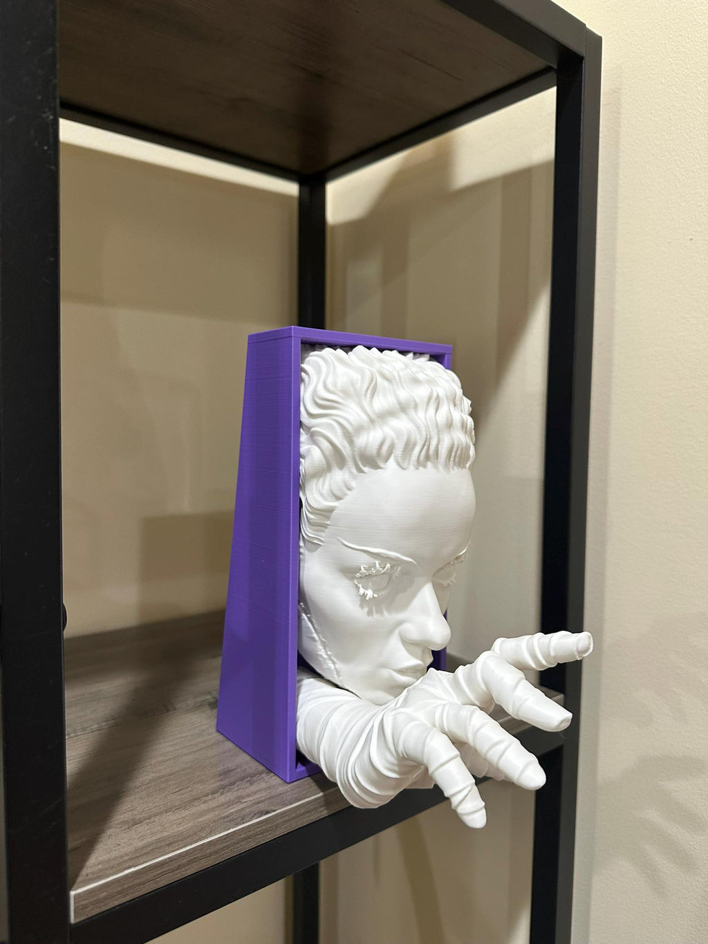 Electric Monster Bride Book Nook | Classic Horror 3D Shadow Box | Gothic Wedding 3D Wall Art