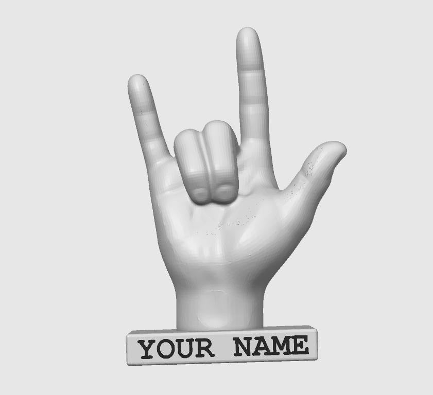 I Love You ASL Statue | American Sign Language Fingerspelling Sculpture | Romantic Valentines Gift
