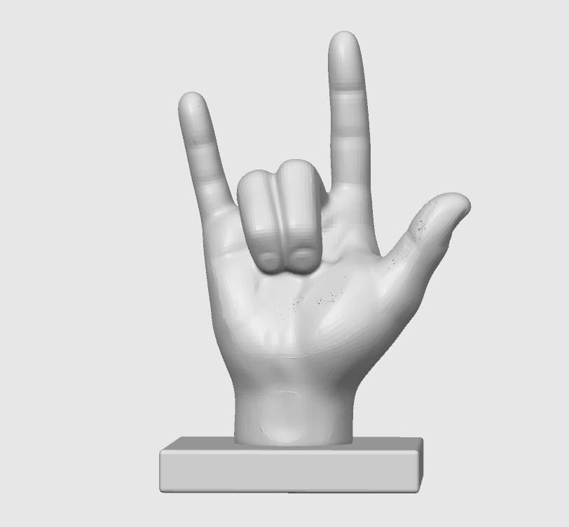 I Love You ASL Statue | American Sign Language Fingerspelling Sculpture | Romantic Valentines Gift