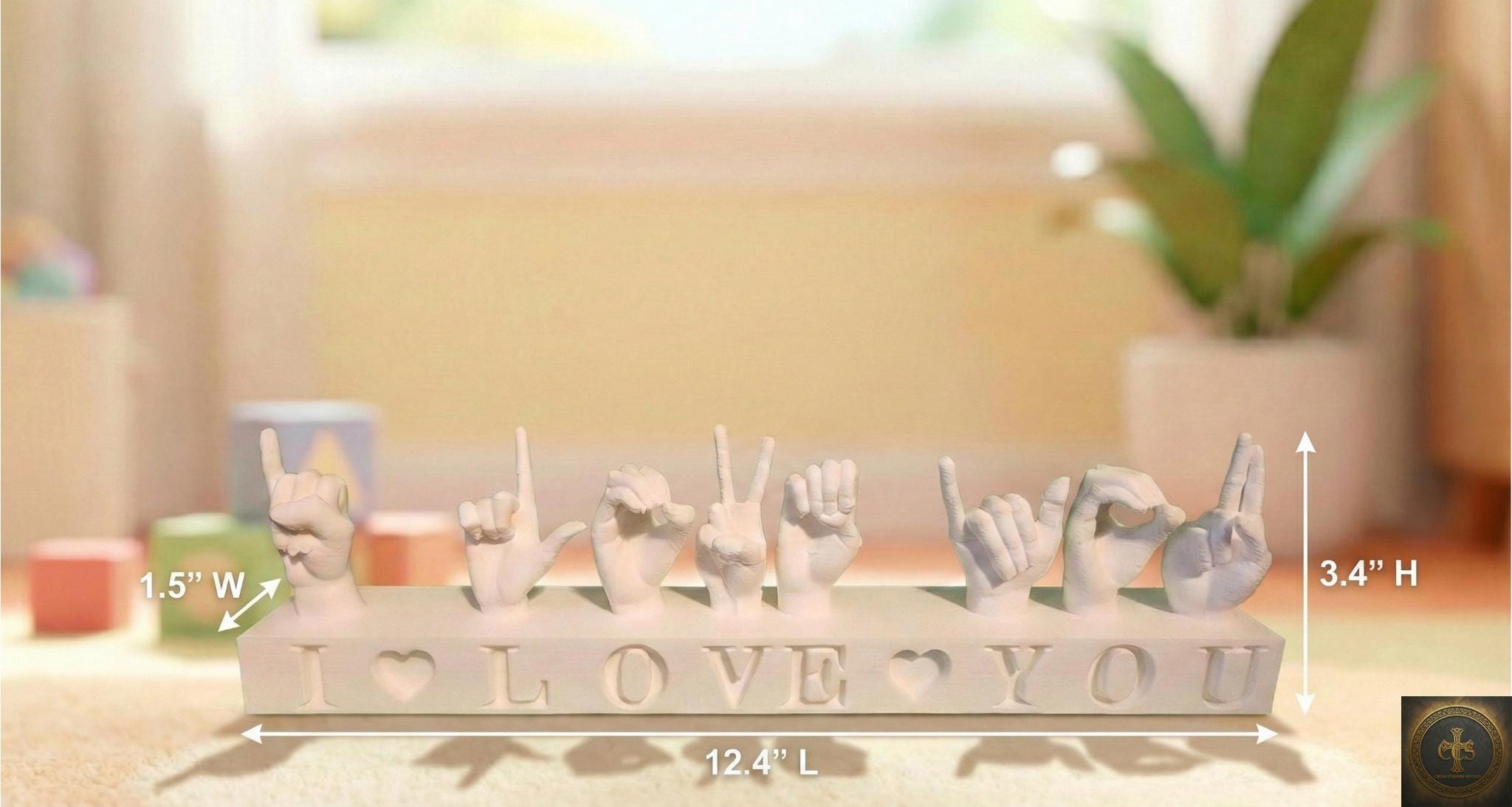 I Love You ASL Statue | American Sign Language Fingerspelling Sculpture | Romantic Valentines Gift