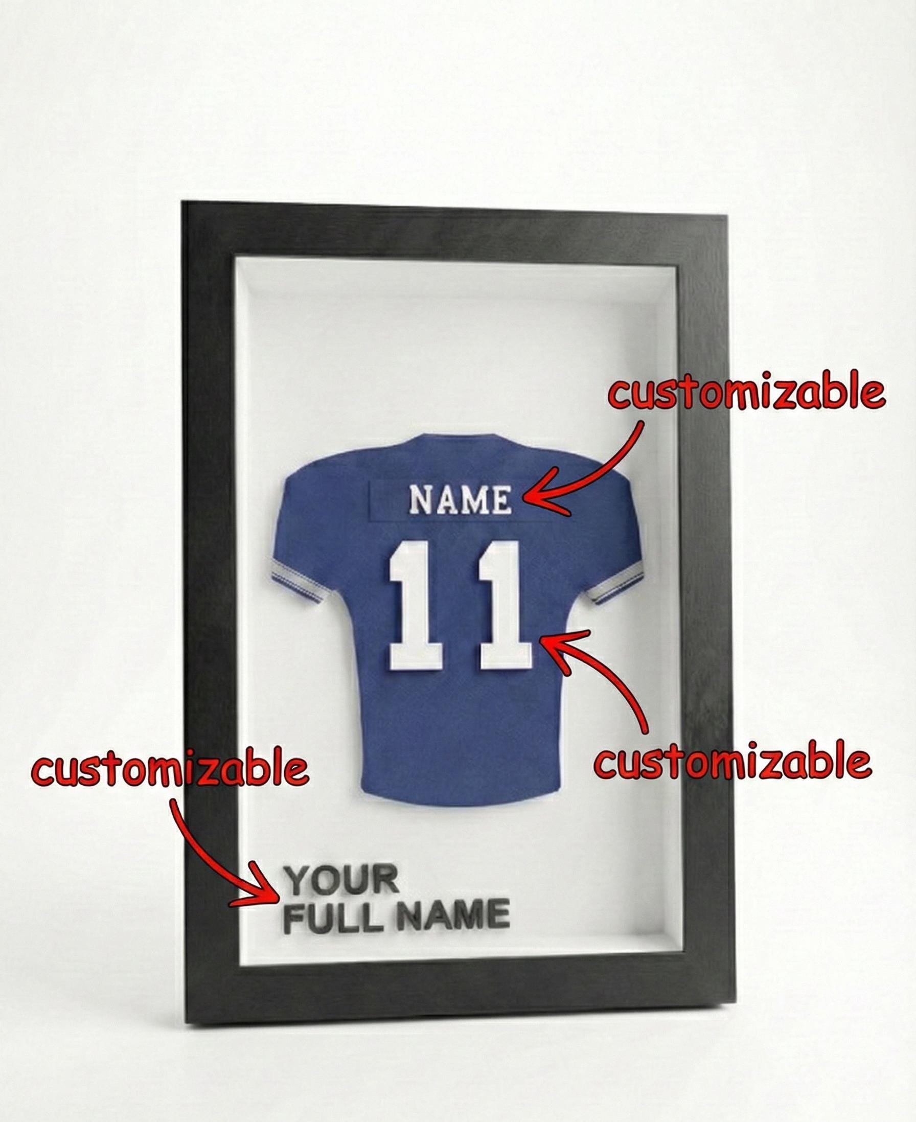 Personalized Kansas City Football Frame | Custom Name & Number Jersey Display | Missouri Sports Room 3D Wall Art