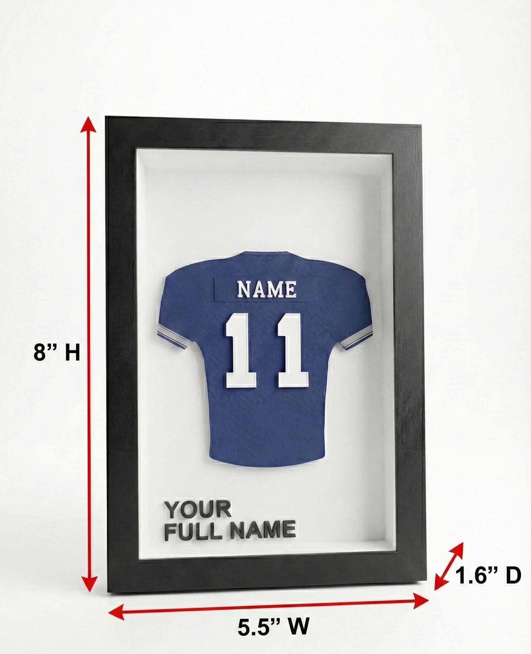 Personalized Chicago Football Frame | Custom Name & Number Jersey Display | Illinois Sports Room 3D Wall Art