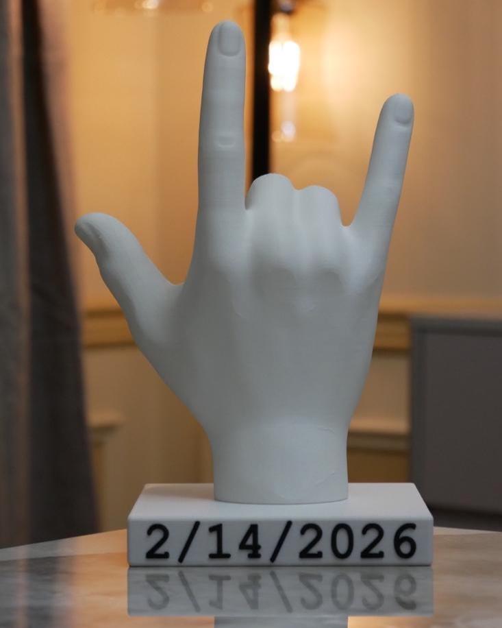 I Love You ASL Statue | American Sign Language Fingerspelling Sculpture | Romantic Valentines Gift