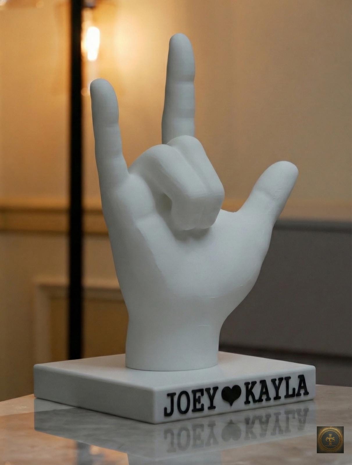 I Love You ASL Statue | American Sign Language Fingerspelling Sculpture | Romantic Valentines Gift