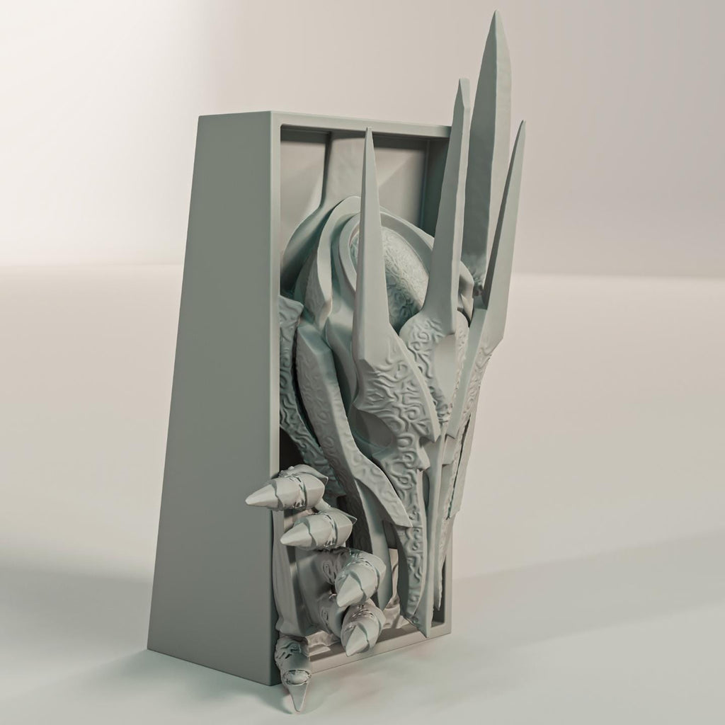 Dark Lord Book Nook | Epic Fantasy 3D Shadow Box | Medieval Villain 3D Wall Art