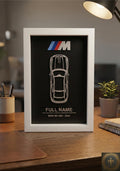 Personalized BMW M4 Wall Art | Custom Car Frame | 3D Printed M-Sport Inspired Decor | Car Enthusiast Gift