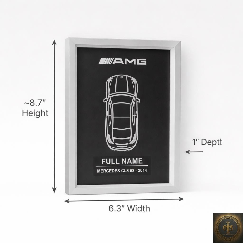 Personalized Mercedes Wall Art | Custom Car Frame | 3D Printed AMG Inspired Decor | Car Enthusiast Gift