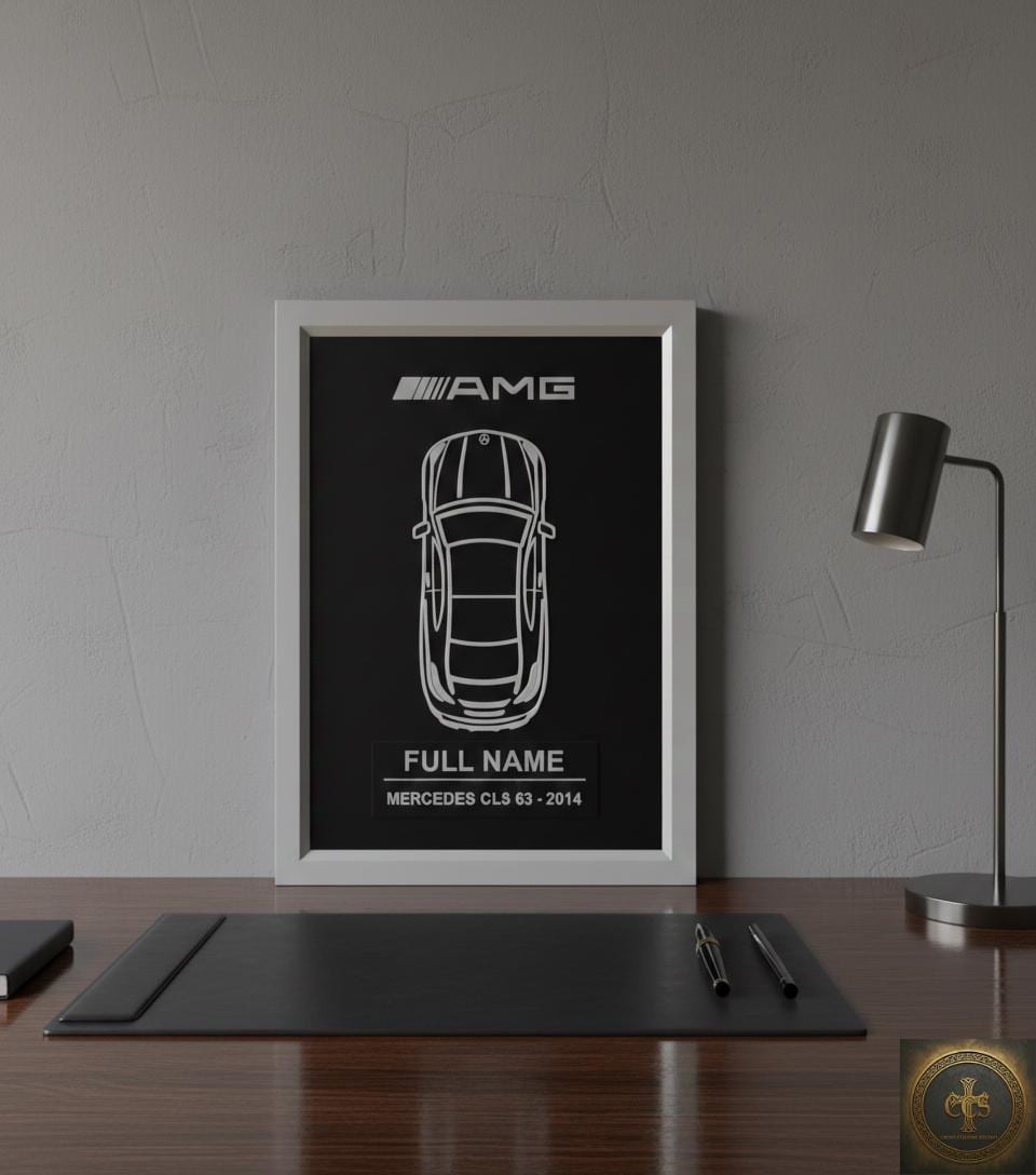 Personalized Mercedes Wall Art | Custom Car Frame | 3D Printed AMG Inspired Decor | Car Enthusiast Gift
