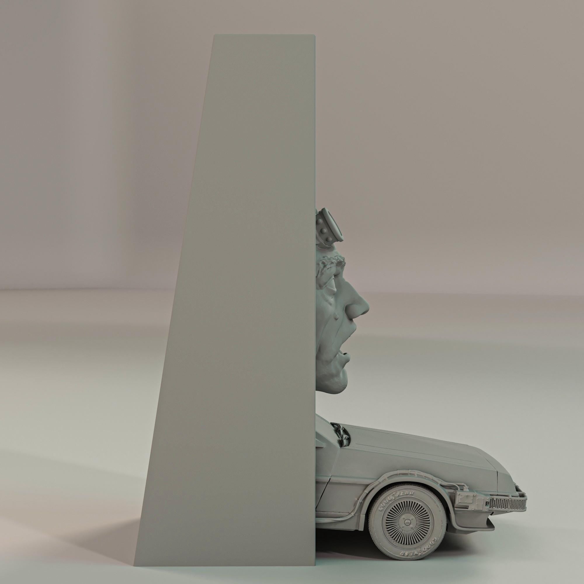 Time Travel Car Book Nook | Retro Sci-Fi 3D Shadow Box | 80s Movie 3D Wall Art