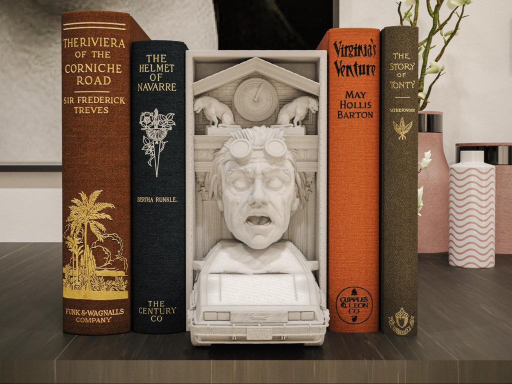 Time Travel Car Book Nook | Retro Sci-Fi 3D Shadow Box | 80s Movie 3D Wall Art