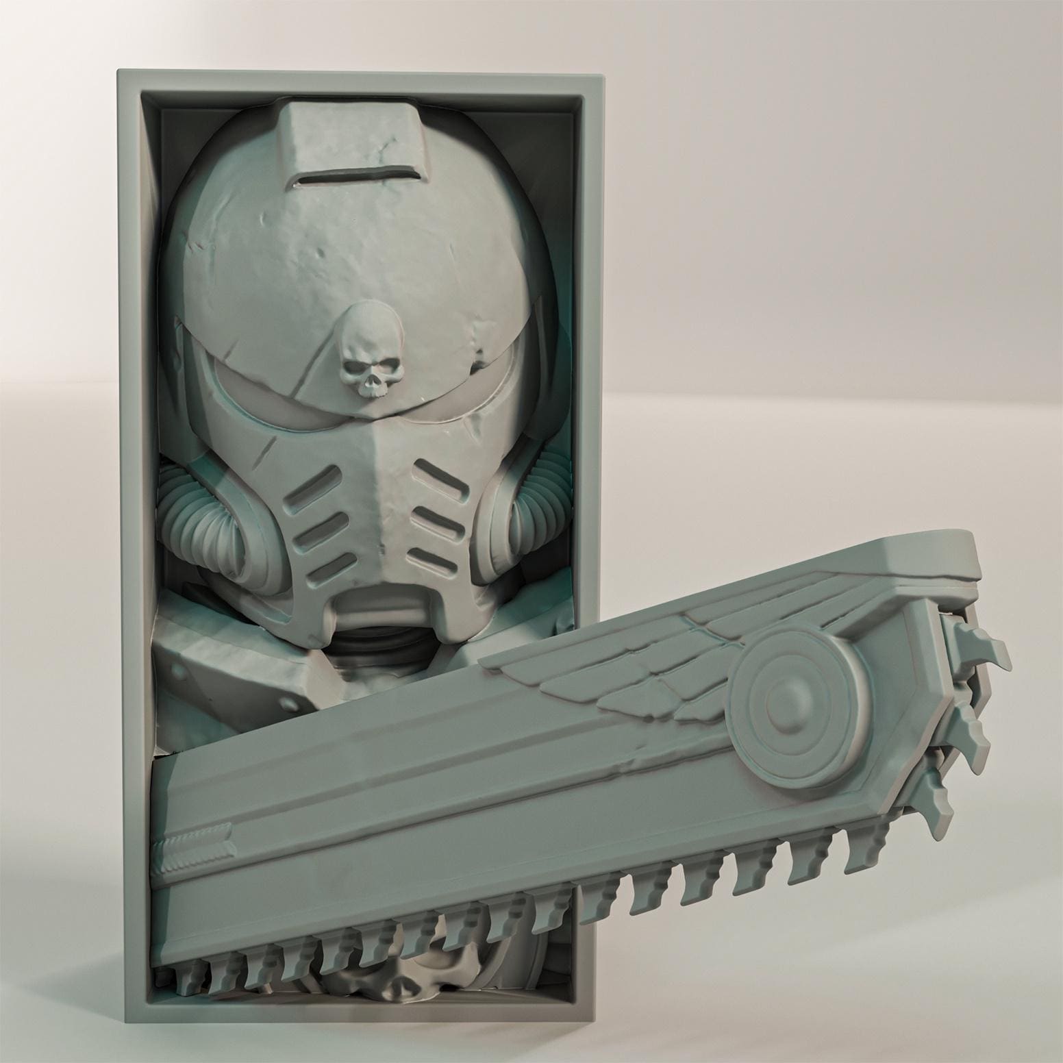 Galactic Space Knight Book Nook | Grim Dark Future 3D Shadow Box | Wargaming Decor 3D Wall Art