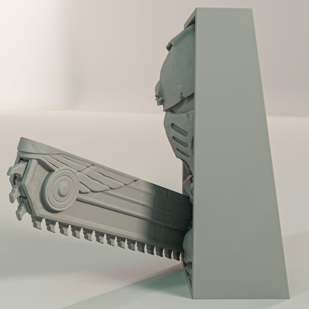 Galactic Space Knight Book Nook | Grim Dark Future 3D Shadow Box | Wargaming Decor 3D Wall Art