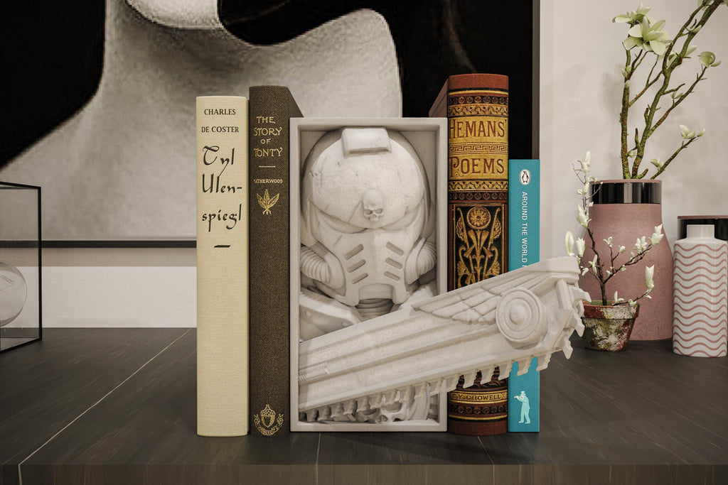Galactic Space Knight Book Nook | Grim Dark Future 3D Shadow Box | Wargaming Decor 3D Wall Art