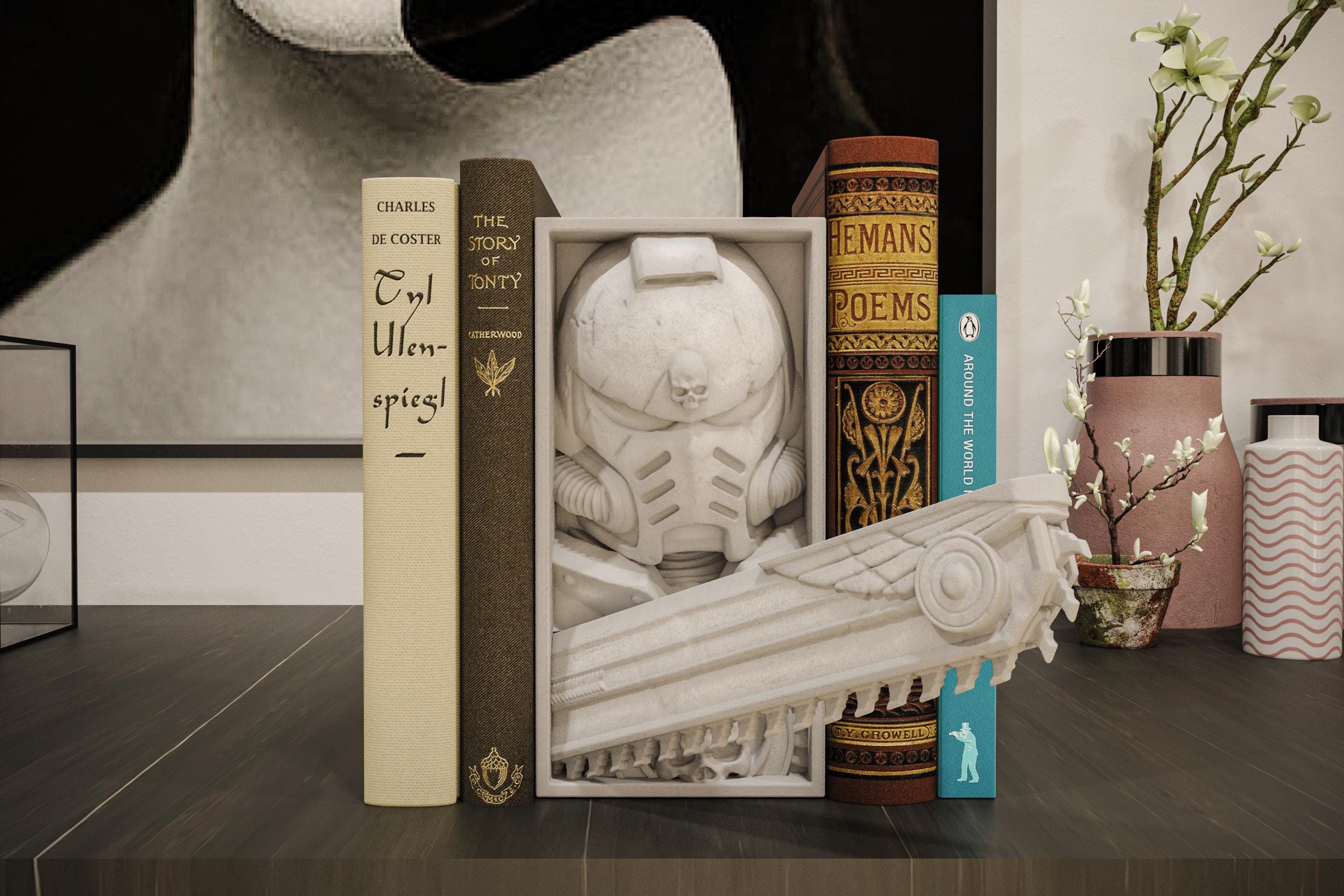 Galactic Space Knight Book Nook | Grim Dark Future 3D Shadow Box | Wargaming Decor 3D Wall Art