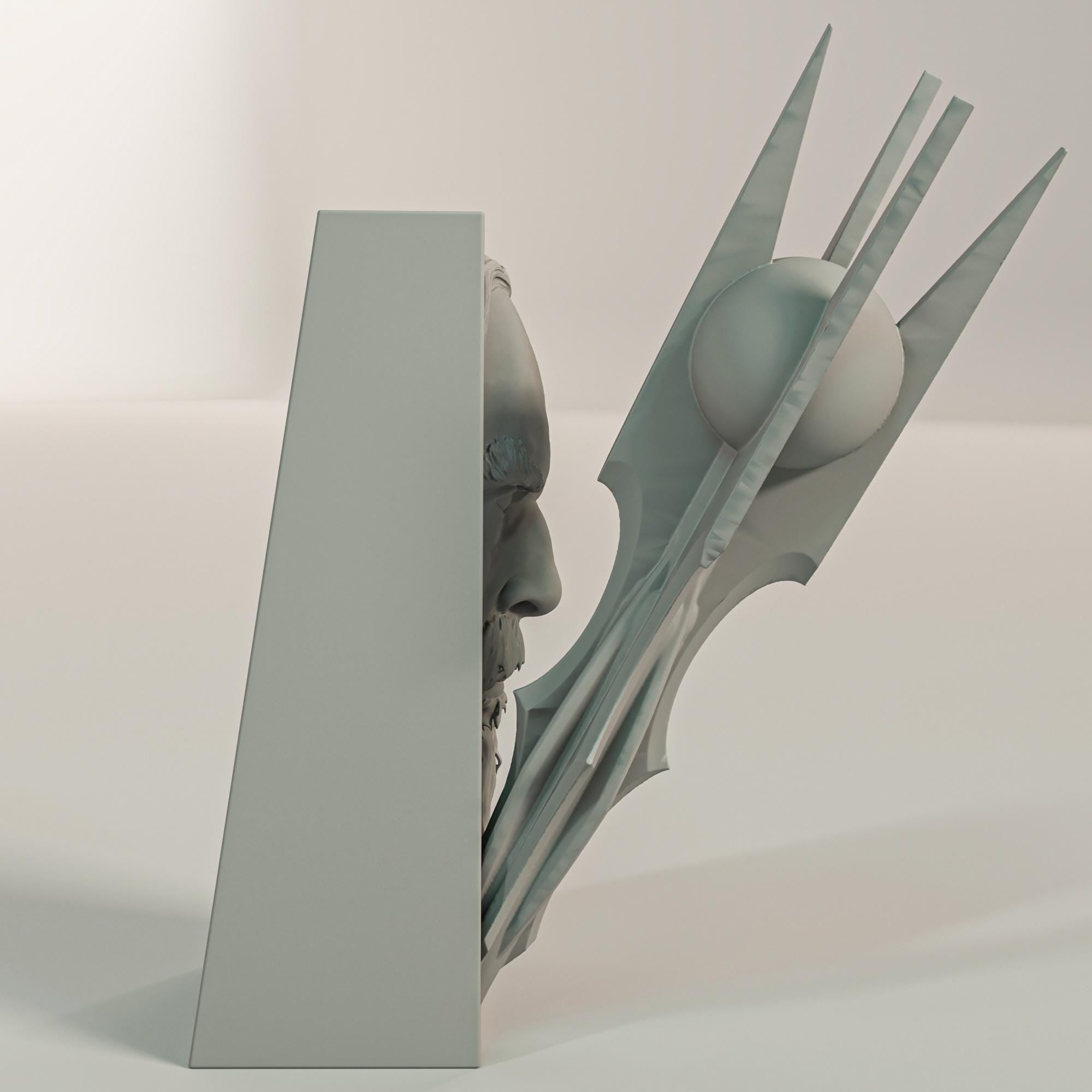 White Wizard Book Nook | Epic Fantasy 3D Shadow Box | Magic Staff 3D Wall Art