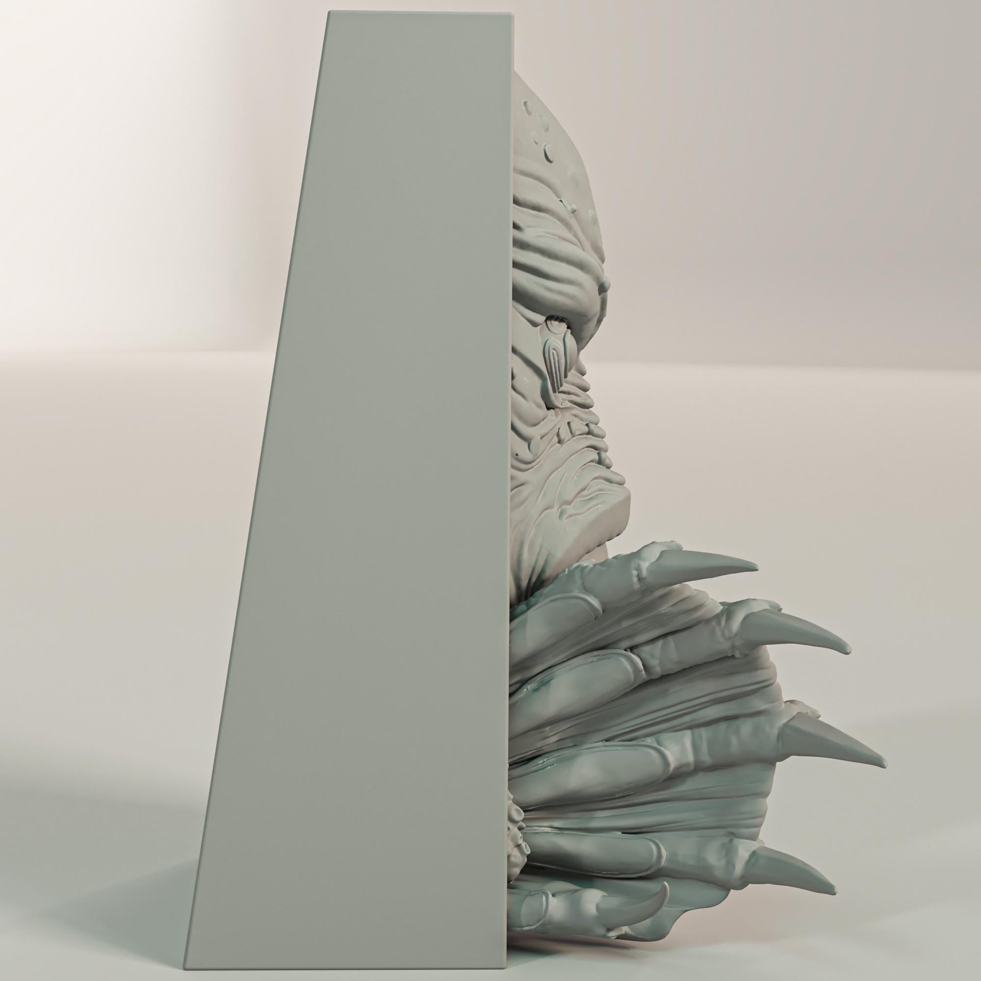 Swamp Monster Book Nook | Classic Horror 3D Shadow Box | Amphibian Man 3D Wall Art