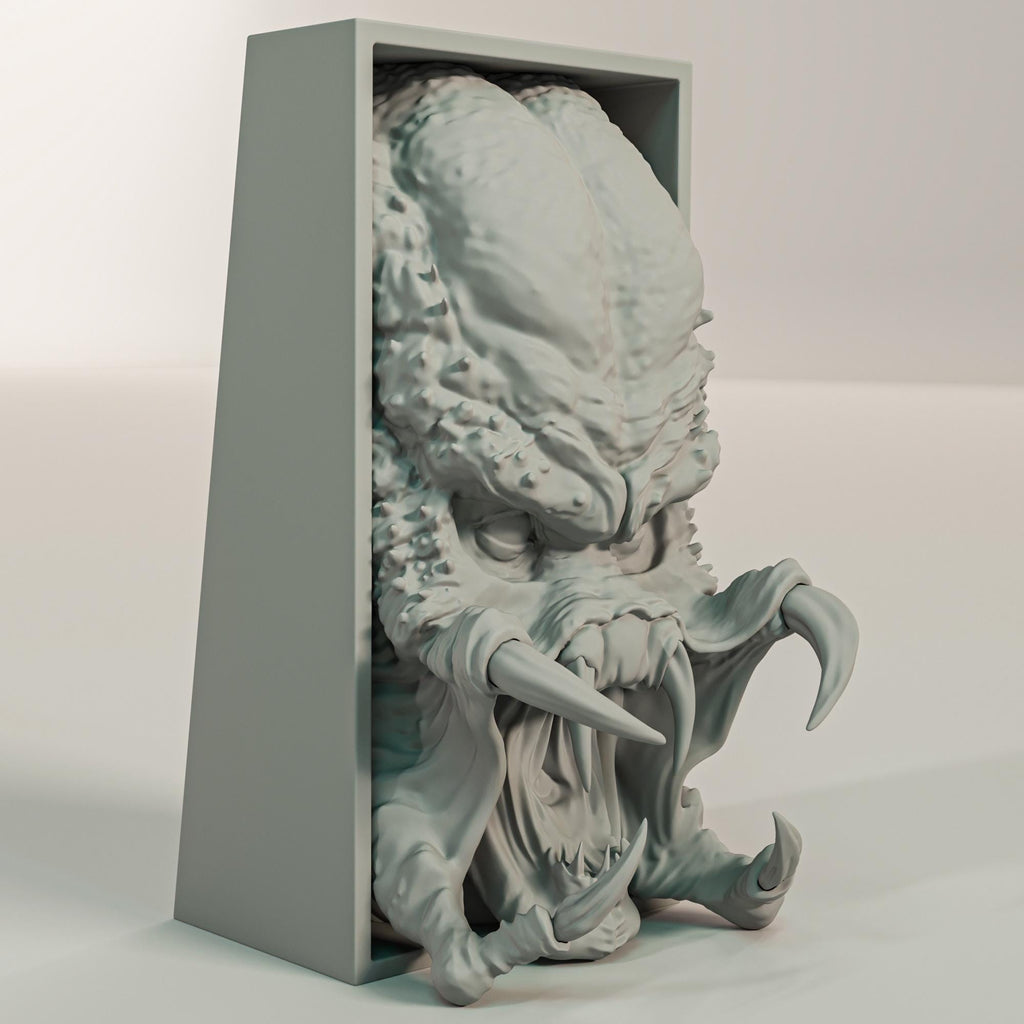 Jungle Hunter Book Nook | Sci-Fi Action 3D Shadow Box | Alien Warrior 3D Wall Art