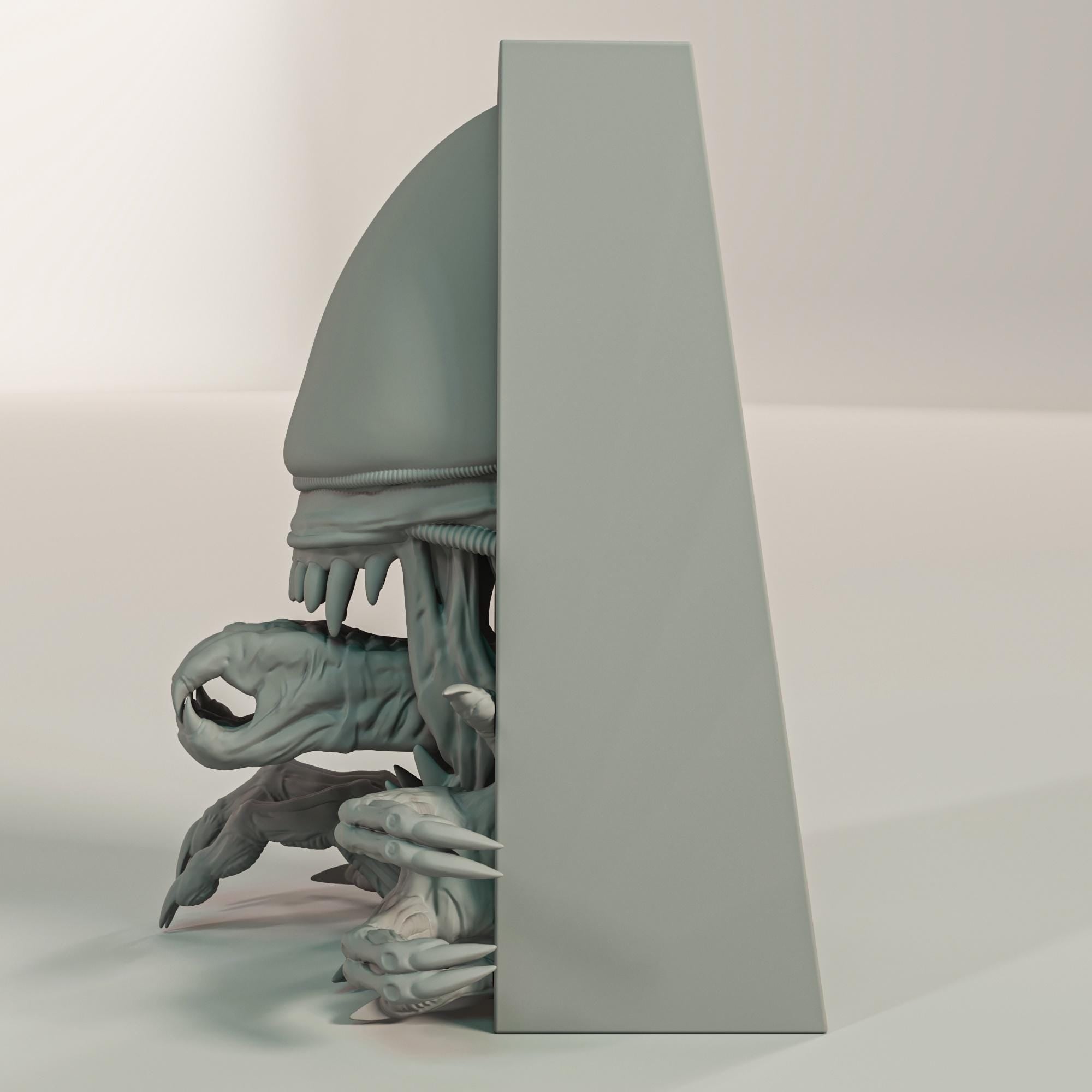 Star Beast Book Nook | Sci-Fi Horror 3D Shadow Box | Extraterrestrial 3D Wall Art