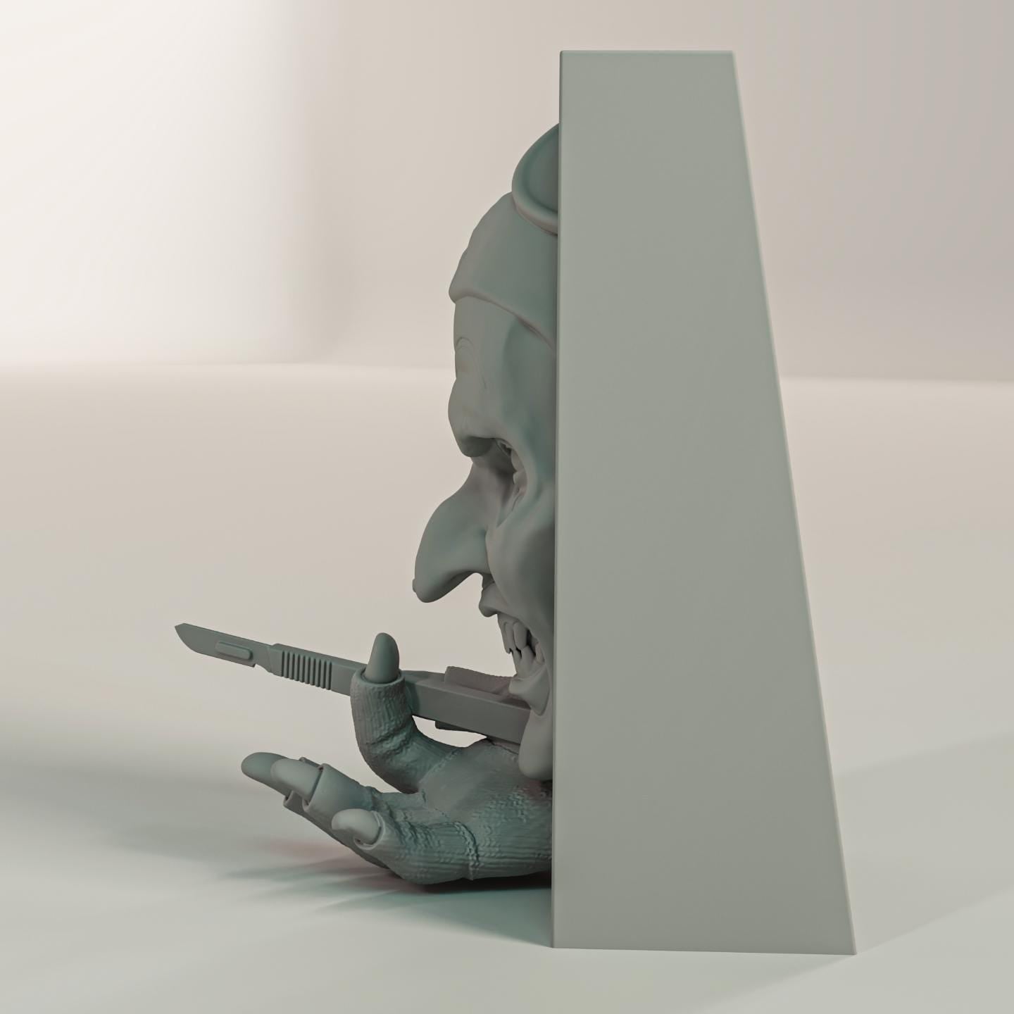 Silent Killer Clown Book Nook | Grindhouse Horror 3D Shadow Box | Spooky Decor 3D Wall Art