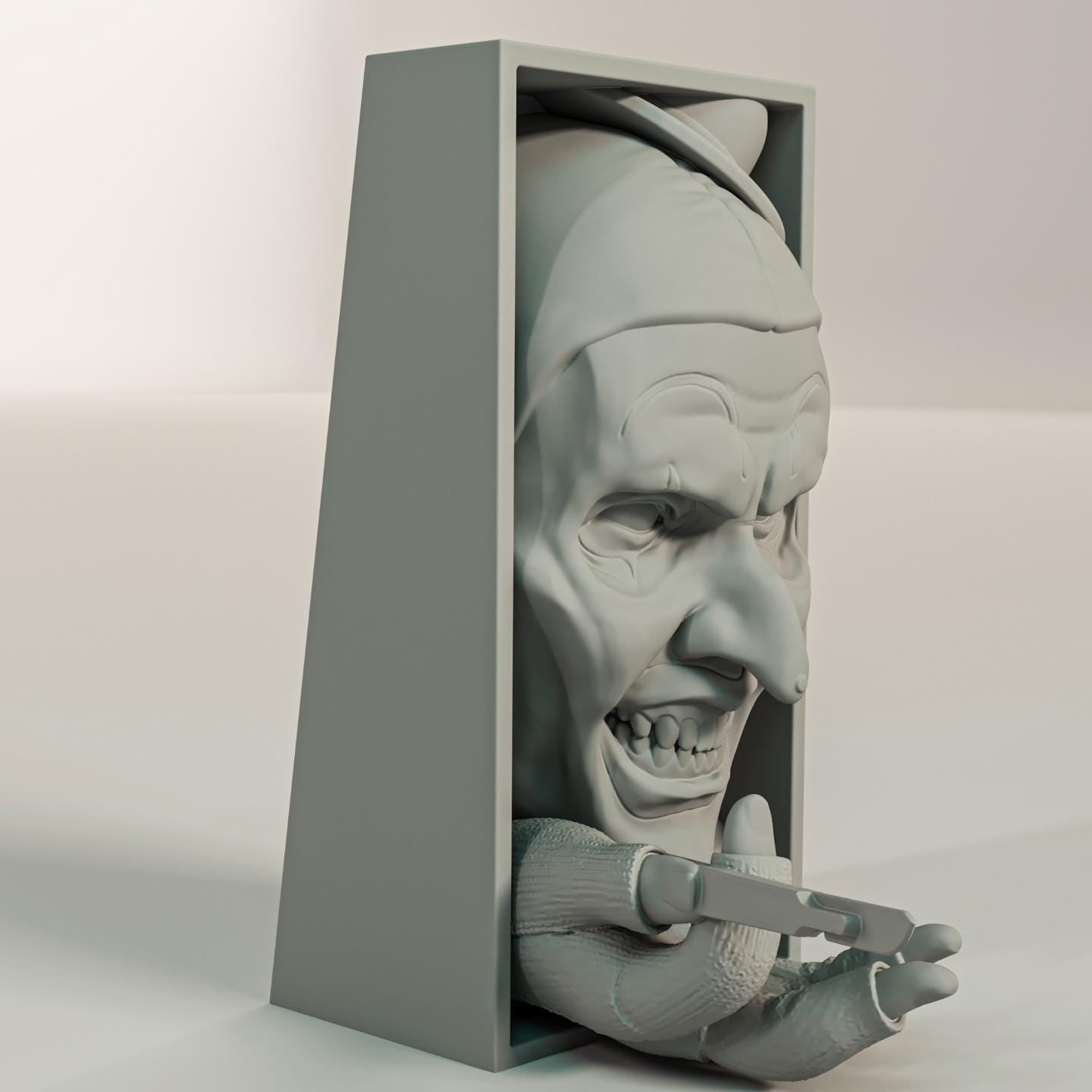 Silent Killer Clown Book Nook | Grindhouse Horror 3D Shadow Box | Spooky Decor 3D Wall Art