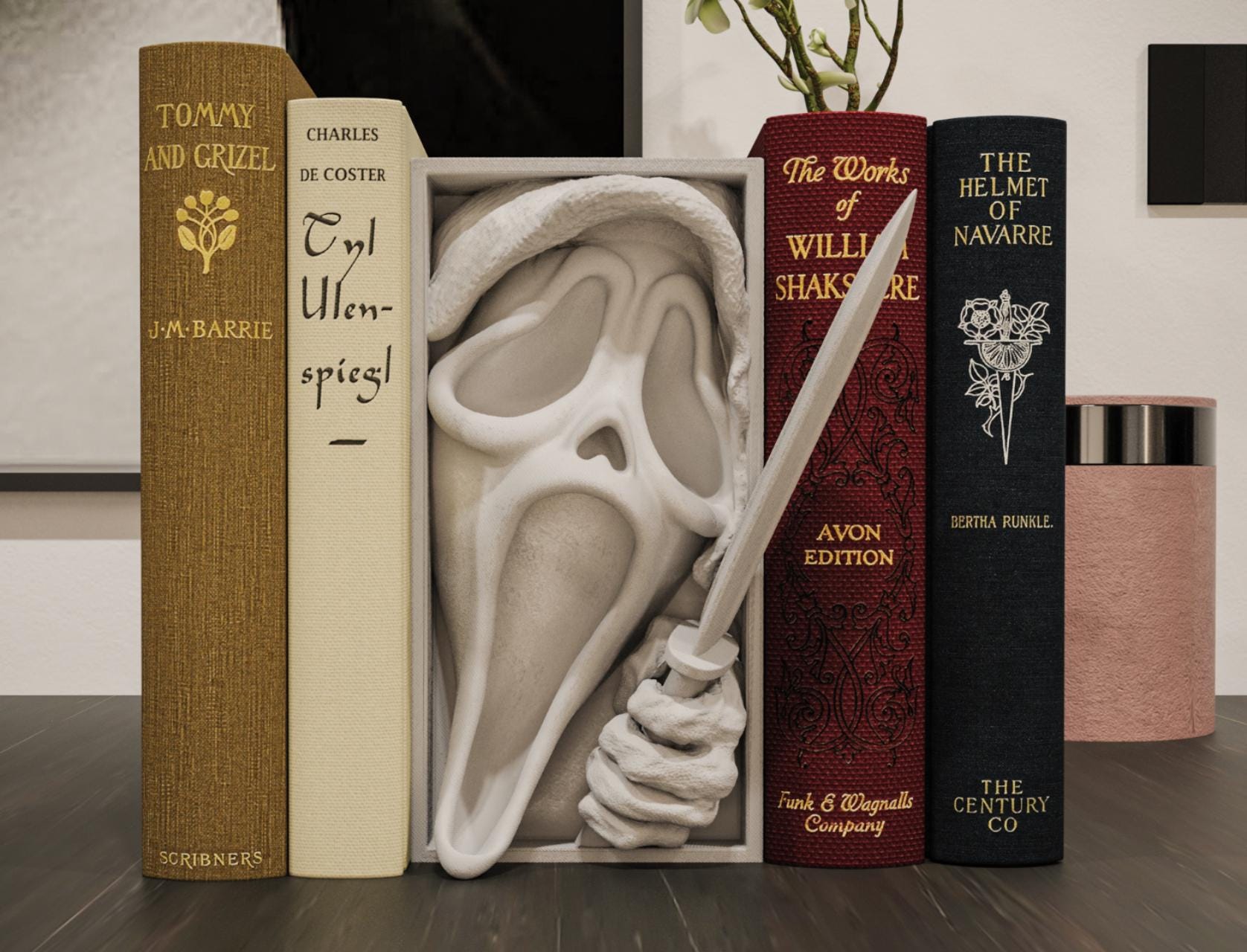 Masked Ghost Book Nook | 90s Horror Movie 3D Shadow Box | Spooky Decor 3D Wall Art