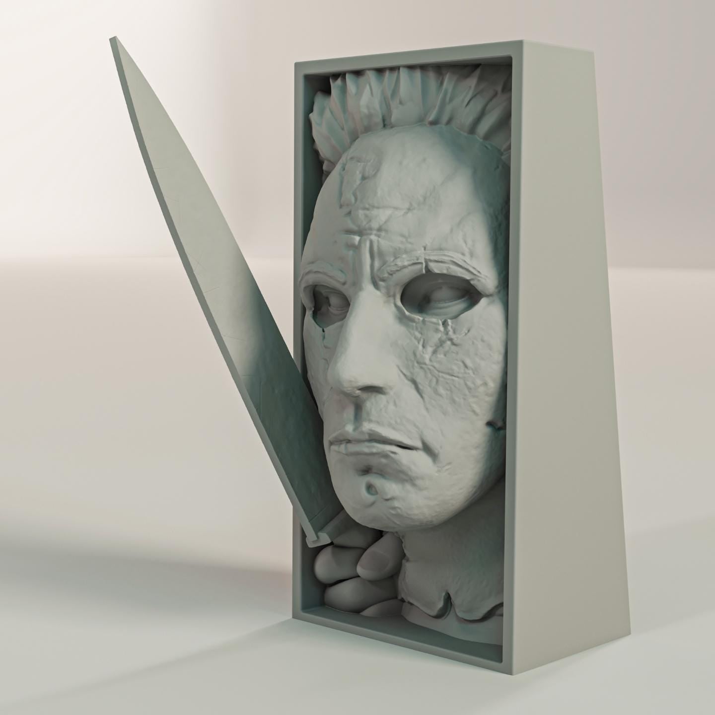 Michael Stalker Book Nook | Slasher Horror 3D Shadow Box | Halloween Decor 3D Wall Art