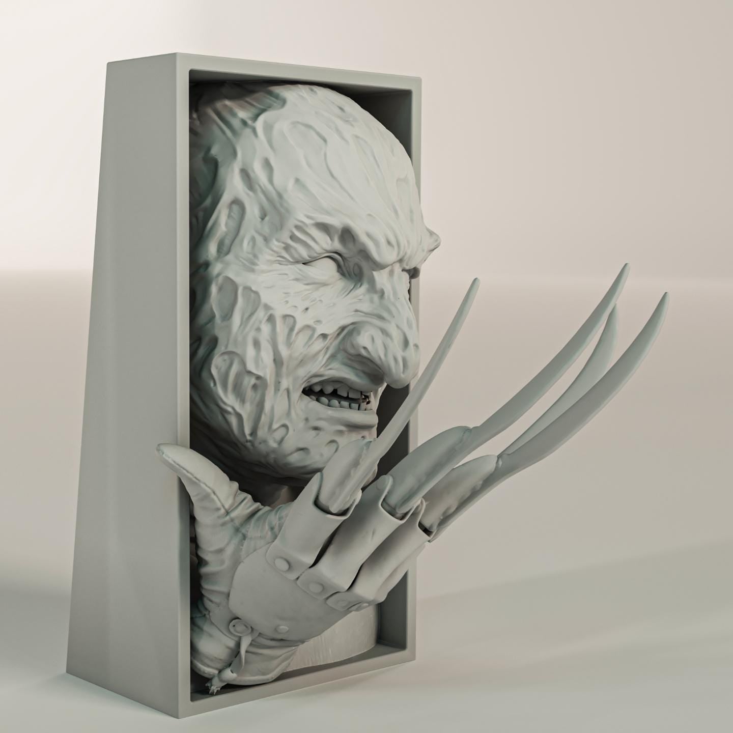 Dream Demon Book Nook | 80s Slasher Horror 3D Shadow Box | Razor Glove 3D Wall Art