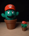 3D Printed Mario Inspired Cactus Container | Retro Video Game Decor | Hidden Storage Pot | Desk Organizer Gamer Gift