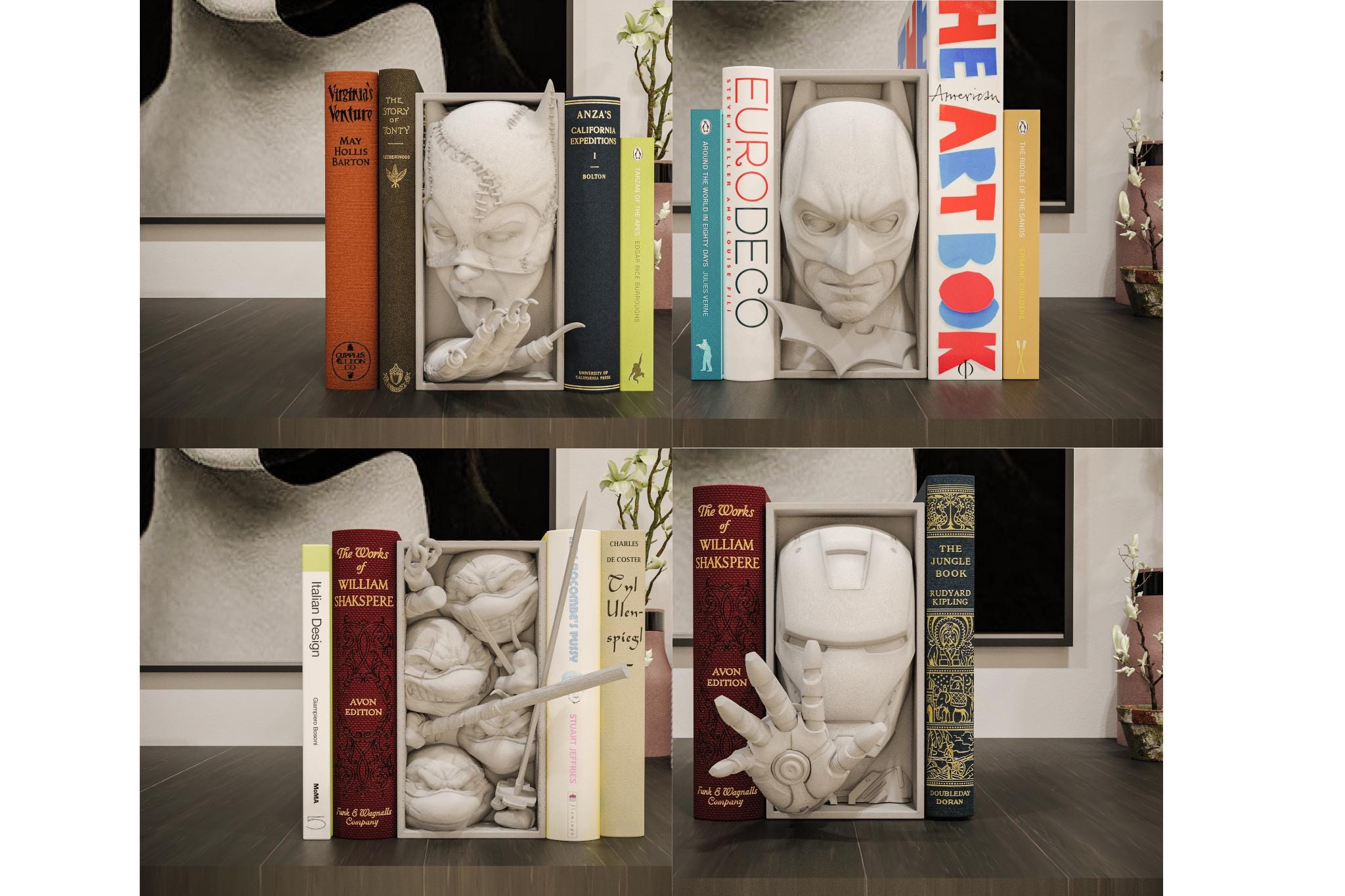 Superhero Book Nook Shadow Box | Comic Book Shelf Insert & 3D Wall Art | Action Hero Diorama Gift for Collectors