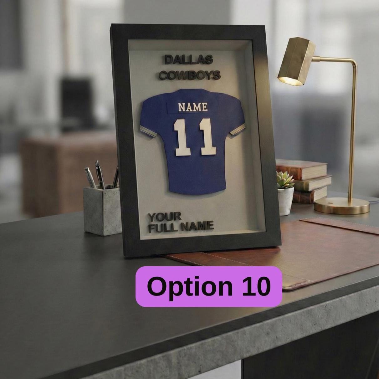 Personalized 3D Football Jersey Art | Custom Name, Number & Team Colors | Shadow Box Sports Decor | Senior Night, Coach, or Dad Gift