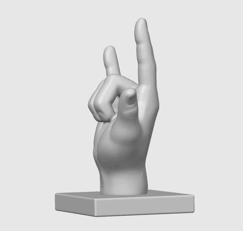 I Love You ASL Statue | American Sign Language Fingerspelling Sculpture | Romantic Valentines Gift