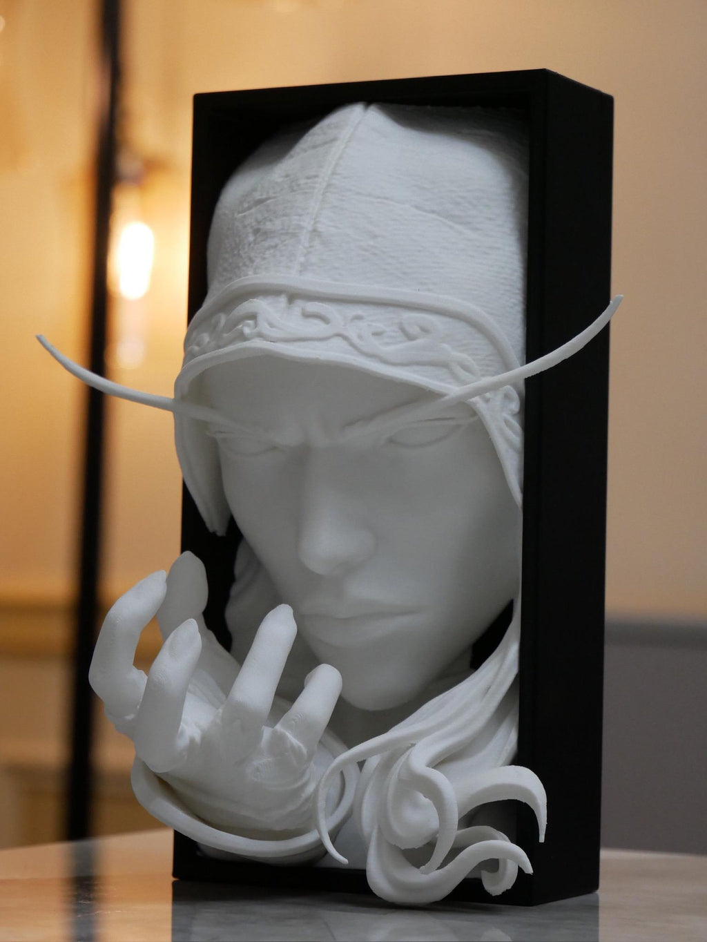 Sample wall hung with black as secondary color.