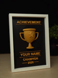 Personalized 3D Trophy Frame | Customizable 3D Trophy Shadow Box| Custom Champion Award Plaque | Fantasy Football Sports