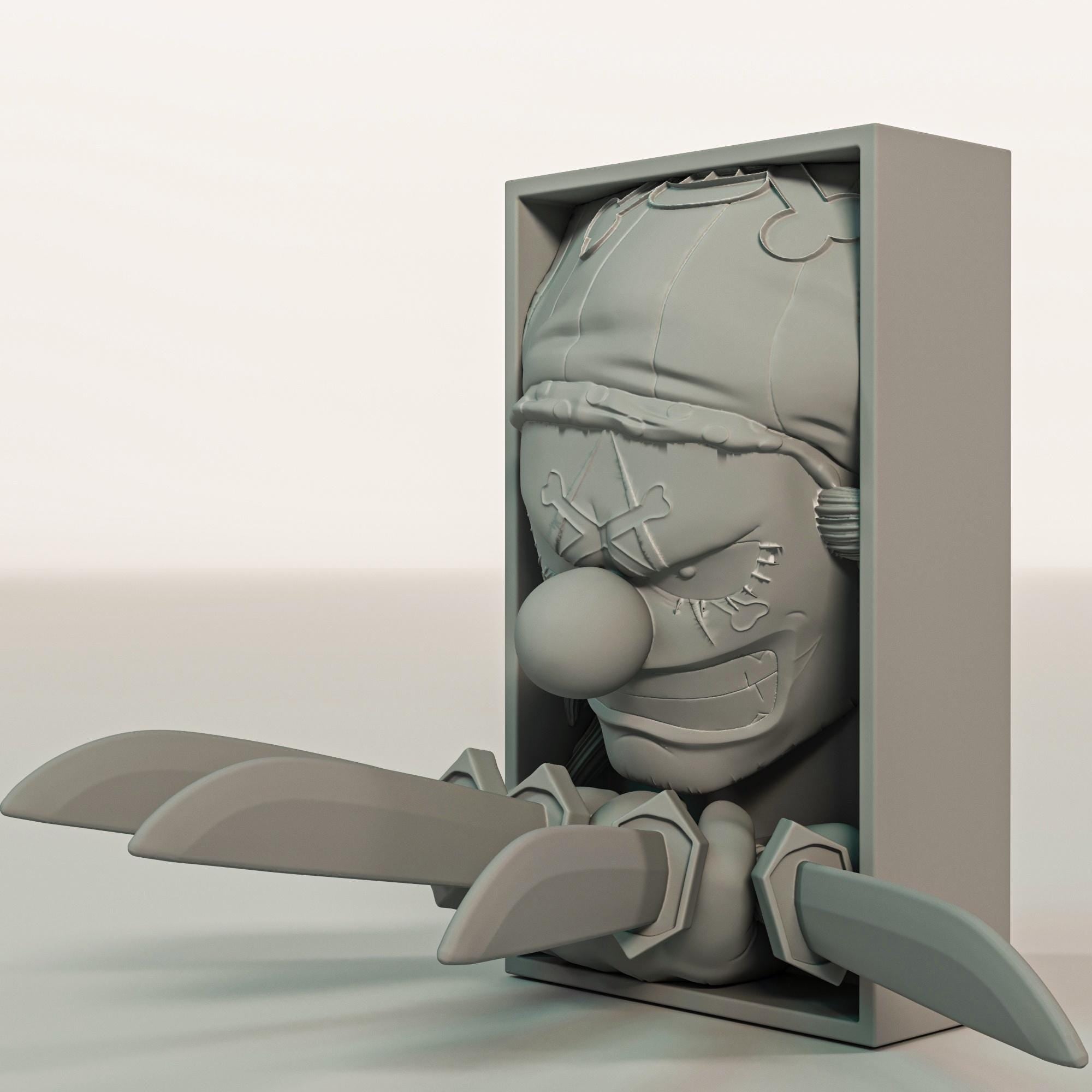 Pirate Clown Book Nook | Anime & Manga 3D Shadow Box | Otaku Shelf Decor 3D Wall Art